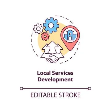 Local services development concept icon Stock Illustration
