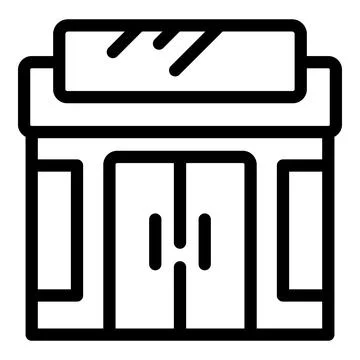 Local shop icon outline vector. Commercial grocery store Ilustración de archivo