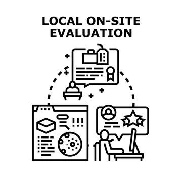 Local on site evaluation process vector concept Ilustración de archivo