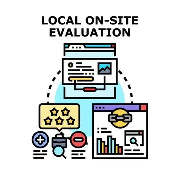 Local on site evaluation process for website optimization Stock Illustration