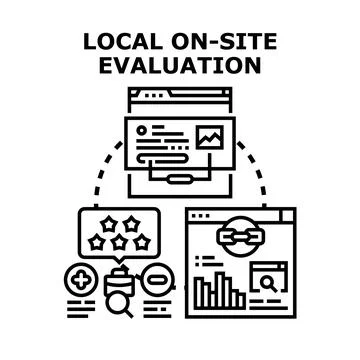 Local on site evaluation process for website optimization Stock Illustration