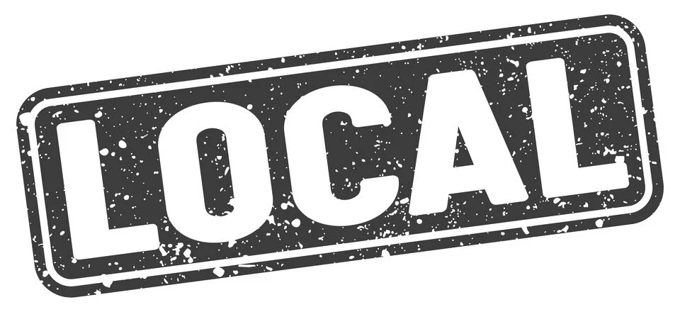 Local stamp. local black rectangular grunge stamp on transparent background Stock Illustration
