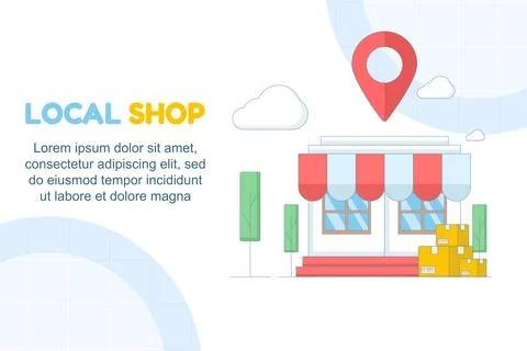 Local store concept for local SEO and nearby business discovery Stock Illustration