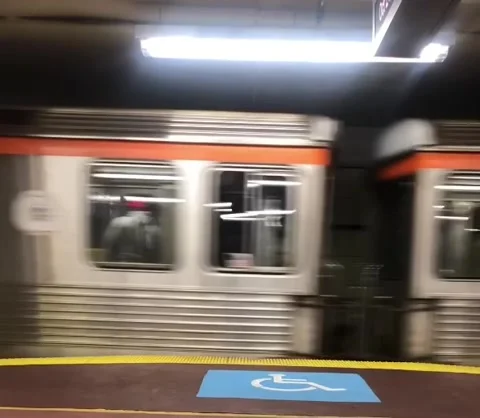 Local subway train passing Stock Footage 226650695
