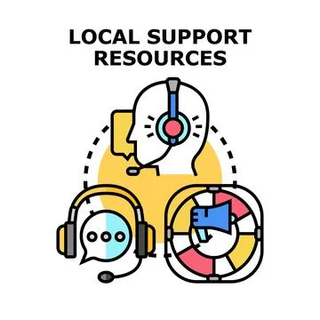 Local support resources providing assistance and help 스톡 일러스트
