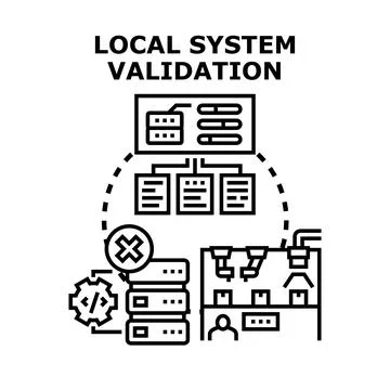 Local system validation checking network operational processes 스톡 일러스트
