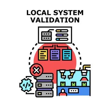 Local system validation checking network operational processes Stock Illustration