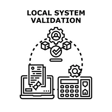 Local system validation process auditing data and security イラスト素材