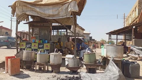 Local Tea Selling Point at Roadside Kano Nigeria Stock-Footage 323945249