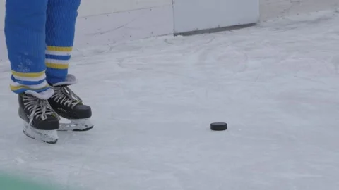 Local team is playing training ice hockey match slow motion hand shake shot Stock-Footage 168921925