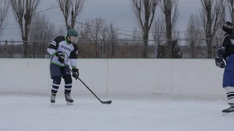 Local team is playing training ice hockey match slow motion hand shake shot Vídeos de archivo 168922171