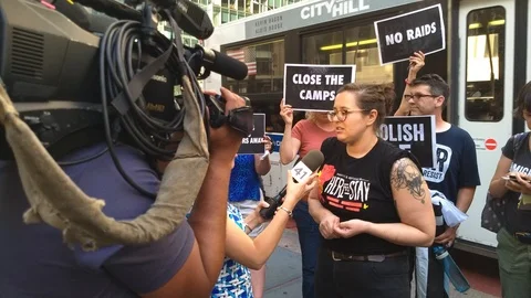 Local Television Interview regarding I.C.E. New York City Stock-Footage 112362188