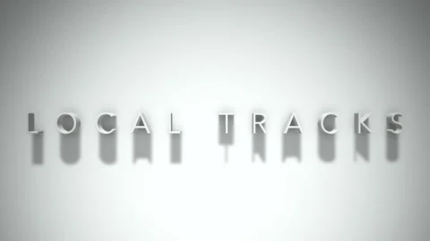Local tracks  3D title animation white text on a white background Stock Footage 299635351