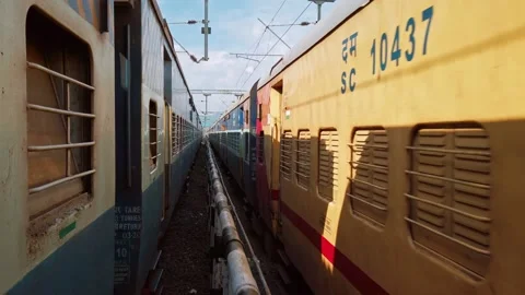 Local train arriving to Nagercoil Junction railway station. Stock Footage 142943509