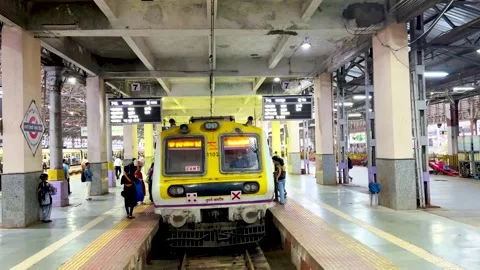 Local train during peak hours. 7 million commuters. Stock Footage 247169569