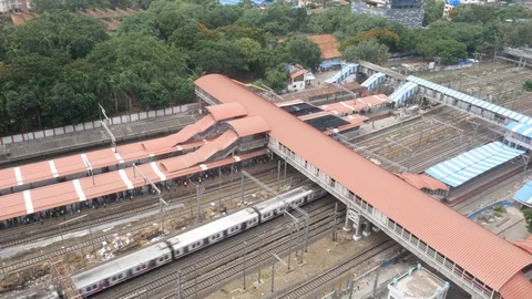 Local train running  in Mumbai Stock Footage 111960688