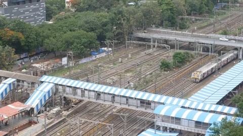 Local train running in Mumbai Stock Footage 111960696
