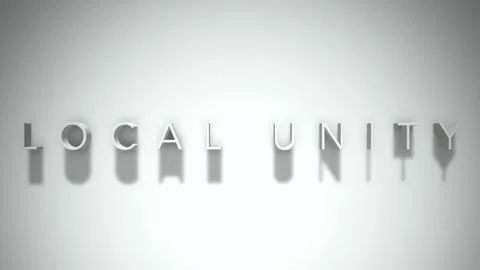 Local Unity 3D title animation with shadows on a white background Stock Footage 296625012