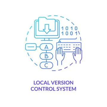 Local version control system blue gradient concept icon Ilustración de archivo