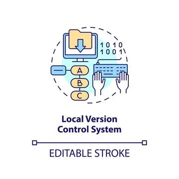 Local version control system concept icon Illustrazione stock