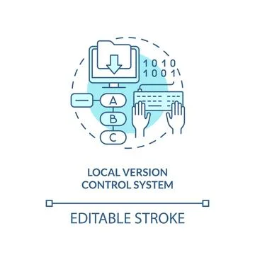 Local version control system turquoise concept icon 스톡 일러스트