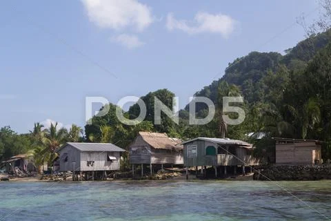 Local village on the Solomon Islands Stock Photos