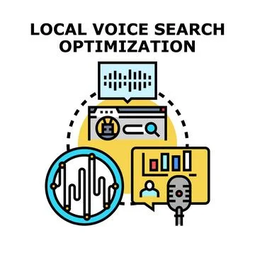 Local voice search optimization concept for digital marketing Stock Illustration