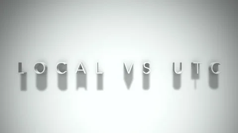 Local vs utc 3D title animation white text on a white background Stock Footage 298899550