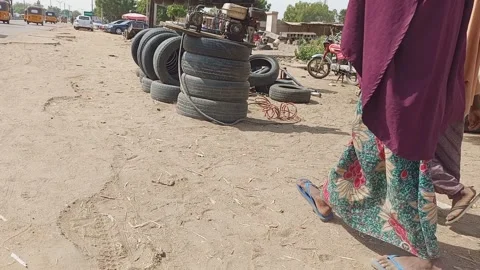 Local Vulcanizer Workshop By Roadside Tarauni Road Kano Nigeria Stock Footage 321809146