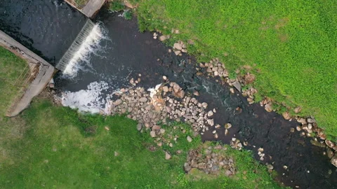 Local waterfall of a small river Stock Footage 109617111