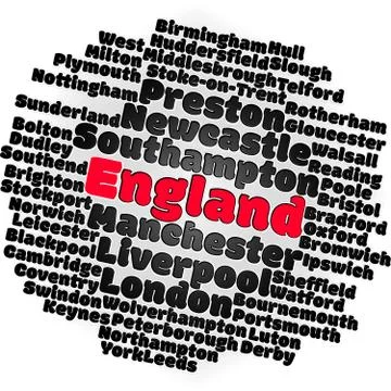 Localities in England Stock Illustration