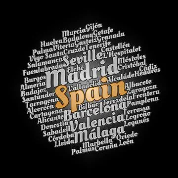 Localities in Spain Stock Illustration