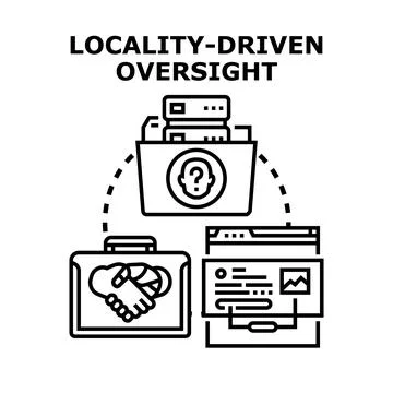 Locality driven oversight concept abstract illustration 库存插图