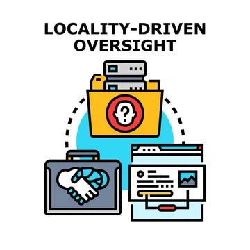 Locality driven oversight concept abstract illustration Stock Illustration