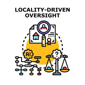 Locality driven oversight concept exploring local management Stock Illustration