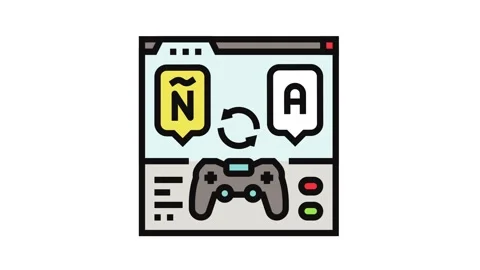 Localization game development color icon animation Stock Footage 326105471