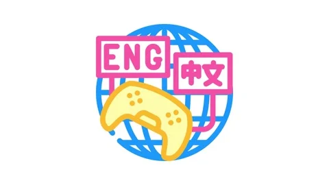 Localization game development color icon animation Stock Footage 327266991