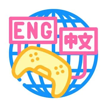 Localization game development color icon vector illustration Illustrazione stock