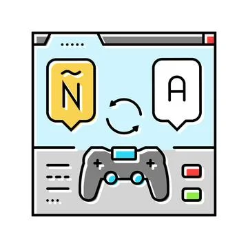 Localization game development color icon vector illustration Stock Illustration