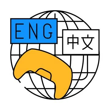 Localization game development icon color illustration Illustrazione stock