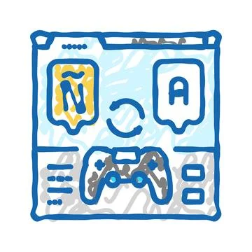 Localization game development icon doodle illustration 스톡 일러스트