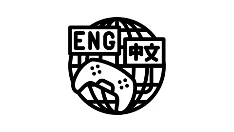 Localization game development line icon animation Stock Footage 326760443