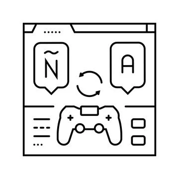 Localization game development line icon vector illustration Stock Illustration