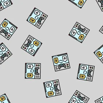 Localization game development vector seamless pattern Stock Illustration