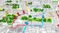 Localization, GPS Navigation, Path Finding in the city. Routing. 4k or 4k+ Resolution