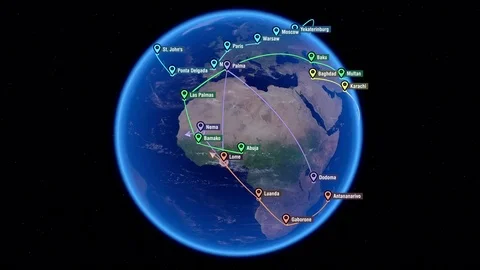 Localization, GPS Navigation, Traveling, Pathfinding all over the World. Stock Footage 81835421