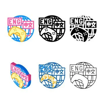 Localization multipack game development color icon vector 스톡 일러스트