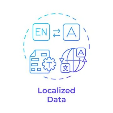 Localized data blue gradient concept icon Illustrazione stock