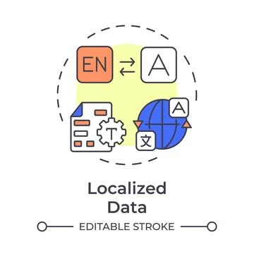 Localized data multi color concept icon Stock Illustration