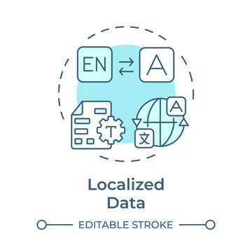 Localized data soft blue concept icon Illustrazione stock
